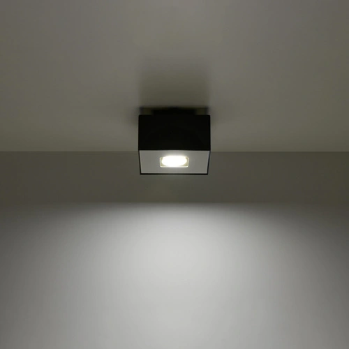 Plafon kwadratowy czarny MONO 1 nowoczesny metalowy do kuchni, salonu i sypialni Sollux