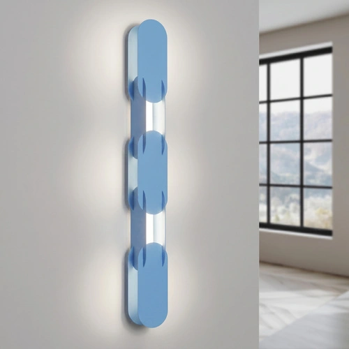 Kinkiet ścienny CHAIN 91 LED błękitny nowoczesny do salonu