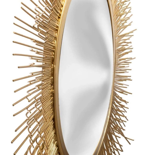 Lustro okrągłe do przedpokoju Soleil Atmosphera złote glamour na ścianę 58 cm