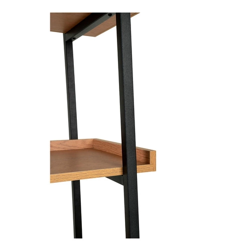 Regał na książki do salonu Sakai industrialny metalowy 185 cm jesion czarny Intesi