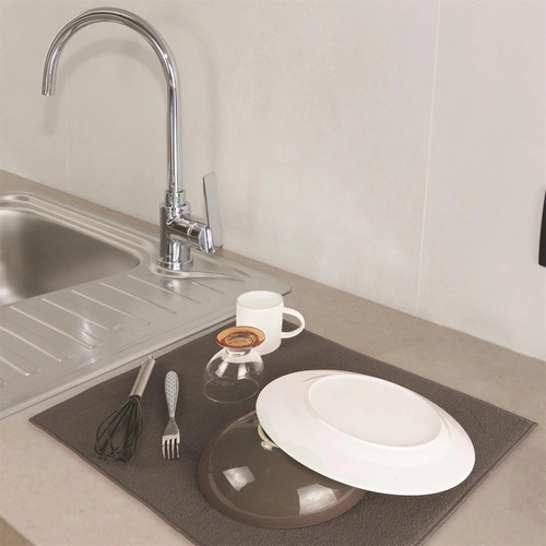 Intesi mikrofibrowa mata do suszenia naczyń szara 48x40 cm nowoczesna mata ociekacz na blat kuchenny