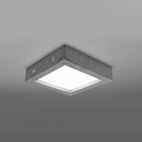 Plafon sufitowy LED RIZA kwadratowy betonowy szary 33 cm nowoczesny do salonu SOLLUX