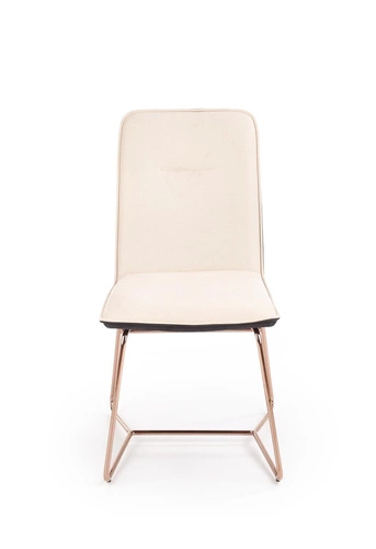 Krzesło tapicerowane Lirena kremowe ze złotymi nogami do jadalni nowoczesne Intesi
