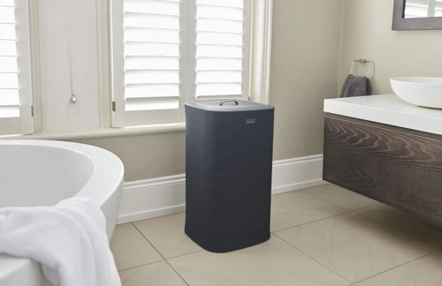 Joseph Joseph Tota nowoczesny kosz na pranie 60l dwukomorowy z pokrywą do łazienki czarny