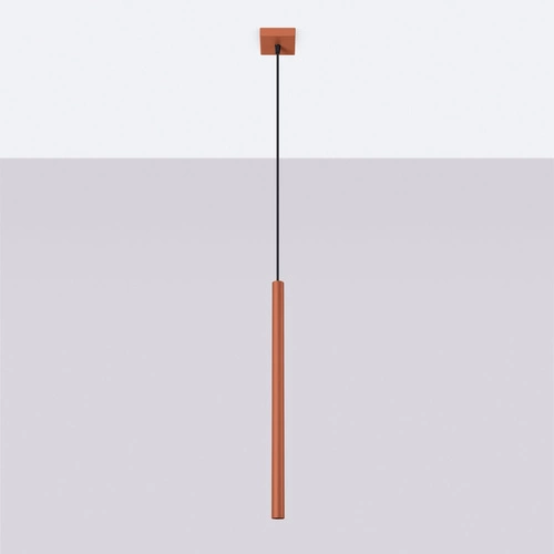 Lampa wisząca Pastelo czerwona tuba regulowana do salonu kuchni lub nad wyspę SOLLUX