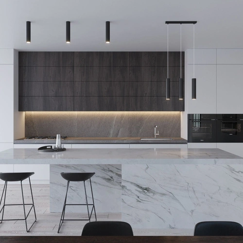 Lampa wisząca czarna Lagos nowoczesna tuba do salonu kuchni jadalni nad wyspę 100 cm