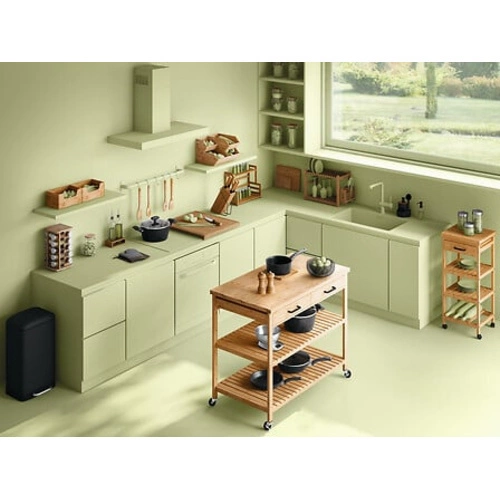 Dozownik na płyn do naczyń Blackwood czarny z gąbką i szczotką do kuchni 5five