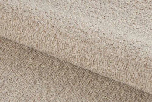 Krzesło Calvin Arm beżowe bouclé dębowe skandynawskie do jadalni