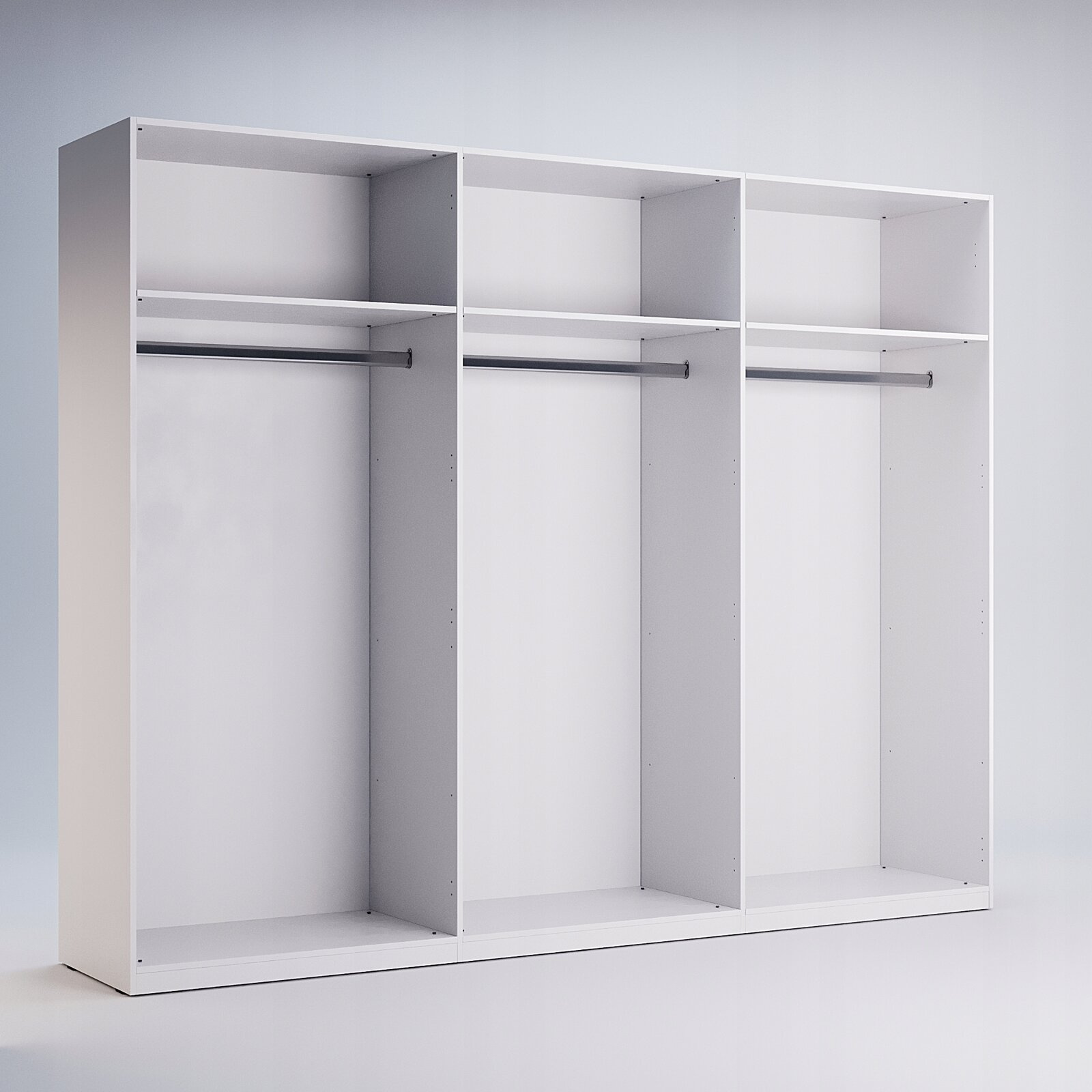 Szafa 6-drzwiowa z lustrem Flory biała połysk nowoczesna do sypialni lub garderoby