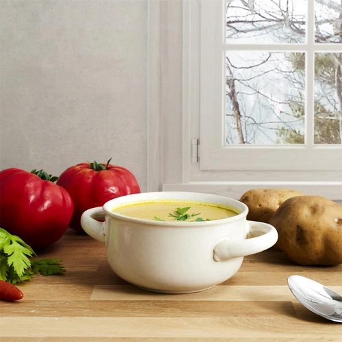 Bulionówka Temps Intesi biała 600ml ceramiczna miska do zupy z uszami do jadalni