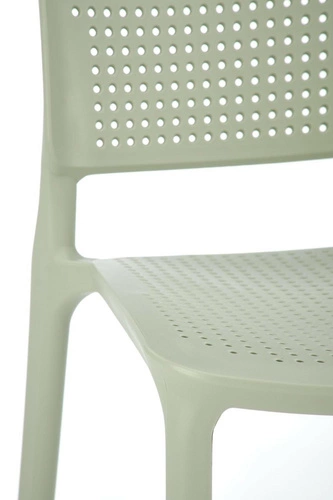Krzesło ogrodowe Sylie Intesi miętowe z tworzywa sztaplowane nowoczesne do tarasu i balkonu