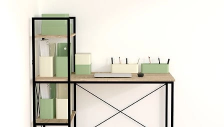 Zestaw 3 pudełek Deskolor szare, metalowe