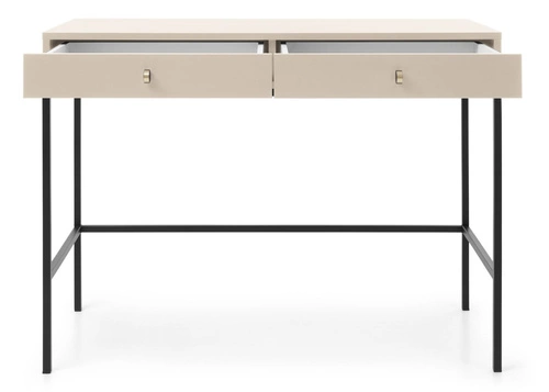 Nowoczesna toaletka Evora beżowa z szufladami do sypialni, elegancka konsola glamour