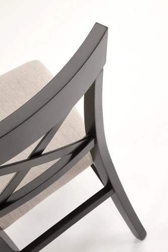 Krzesło do jadalni Tutti Intesi czarne drewniane tapicerowane nowoczesne do kuchni i salonu