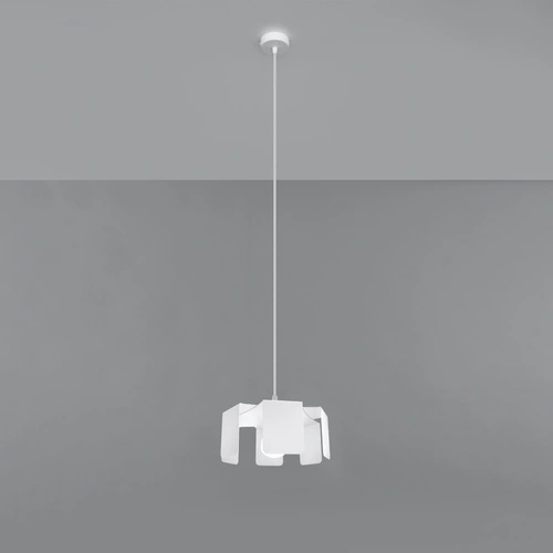 Lampa wisząca Tulip biała nowoczesna do salonu i jadalni metalowa pojedyncza 24 cm