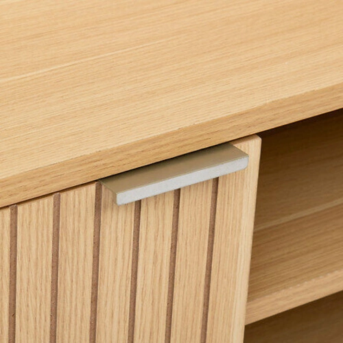 Szafka RTV drewniana Tasso 120 cm ryflowana stojąca do salonu skandynawska 5five