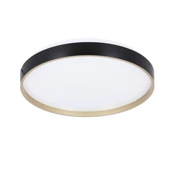 Plafon Florida czarno złoty+biały 18W LED 33 cm klosz biały