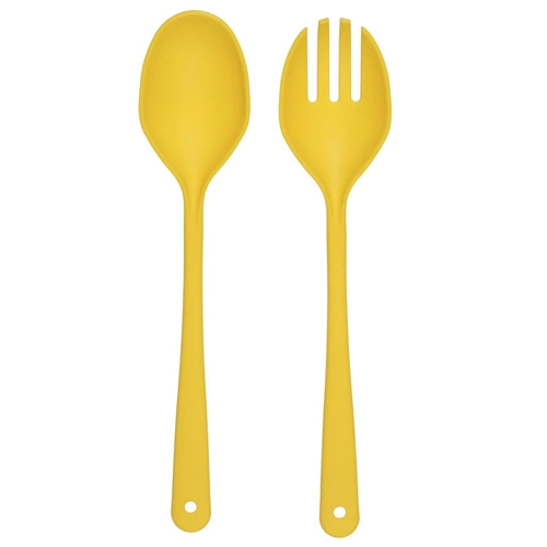 Lunchbox na sałatkę Bain de Soleil Intesi żółty z przegródkami i łyżkami do pracy lub na piknik