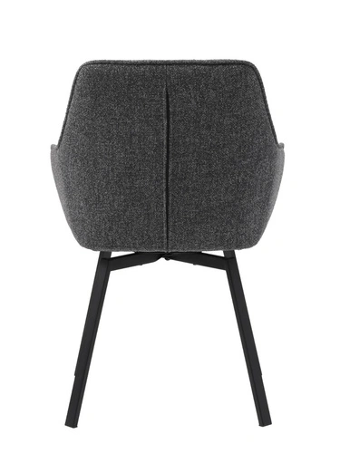 Krzesło do jadalni Alma tapicerowane boucle z podłokietnikami szare