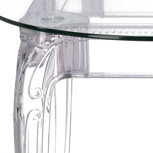 Stół kwadratowy szklany transparentny Ghost 80x80 nowoczesny do jadalni i salonu Intesi