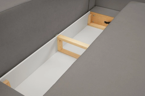 Sofa rozkładana Salby 3 osobowa z funkcją spania i pojemnikiem szara do salonu