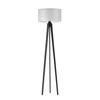 Lampa podłogowa MIAMI abażur jasny szary stelaż hebanowy