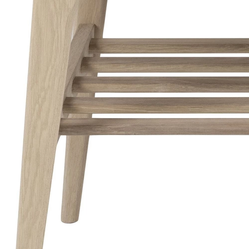 Stolik kawowy prostokątny drewniany Woodstock 120x60 dąb bielony z półką do salonu skandynawski