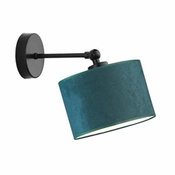 Kinkiet ścienny glamour TETE LYSNE welurowy zielony regulowany do salonu i sypialni 25 cm