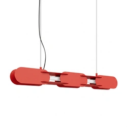 Lampa wisząca LED CHAIN czerwona nowoczesna do salonu 91 cm