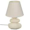 Lampka nocna do sypialni Mer Atmosphera nowoczesna biała ceramiczna z kloszem 29,5 cm