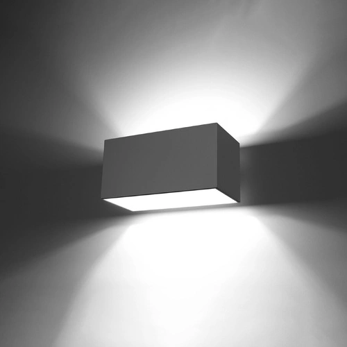 Kinkiet ścienny QUAD MAXI szary nowoczesny aluminiowy do salonu i sypialni Sollux Lighting