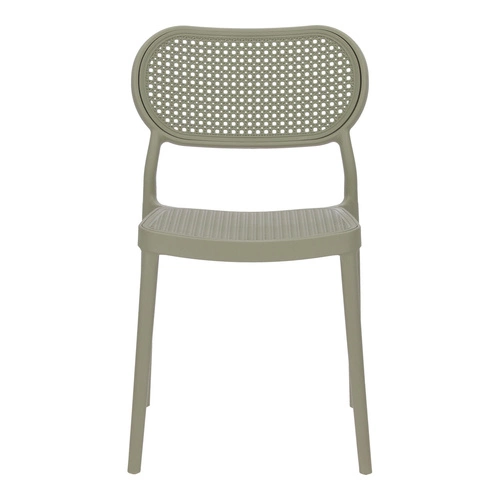 Krzesło ogrodowe Bilto Intesi zielone z polipropylenu, łatwe czyszczenie, sztaplowane, boho