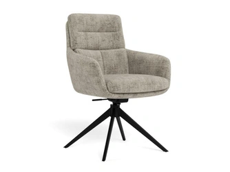 Actona Roger szare krzesło obrotowe tapicerowane do jadalni z podłokietnikami
