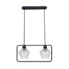 Lampa wisząca Niko czarny 2x40W E27  klosz bezbarwny karbowany
