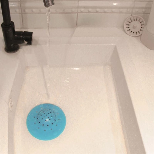 Sitko do zlewu silikonowe Intesi niebieskie okrągłe nowoczesne do kuchni i łazienki 12 cm