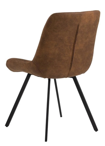 Krzesło tapicerowane Waylor brązowe do jadalni nowoczesne Actona pikowane czarne nogi