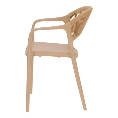Krzesło Osma beżowe Intesi z polipropylenu boho sztaplowane łatwe czyszczenie