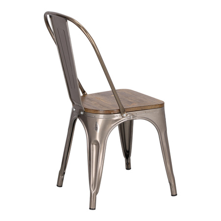 Krzesło Paris Wood metaliczne sosna orzech