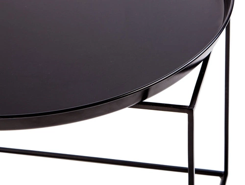 Stolik kawowy Ramme okrągły czarny metalowy nowoczesny do salonu NORDIFRA 43 cm