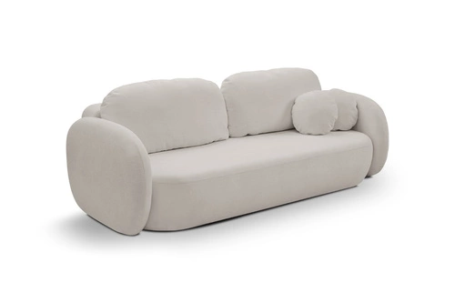 Sofa rozkładana Salby 3 osobowa z funkcją spania i pojemnikiem szara do salonu