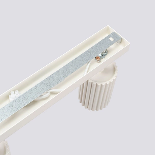 Plafon sufitowy KARBON 4L beżowy minimalistyczny aluminiowy do salonu z ruchomym kloszem