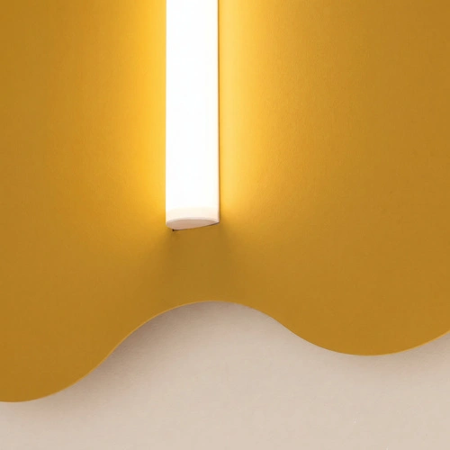 Kinkiet ścienny KLOVER żółty nowoczesny LED do salonu 66 cm
