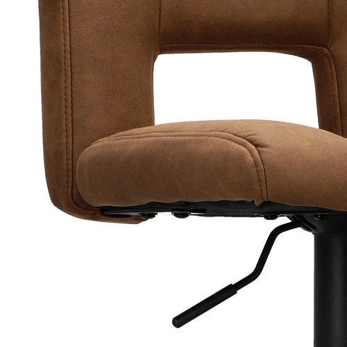 Hoker z oparciem Sylvia brązowy regulowany obrotowy nowoczesny do kuchni i jadalni Actona