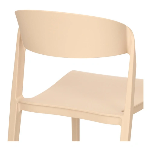 Krzesło Ribbon beżowe z tworzywa nowoczesne krzesło do jadalni i kuchni