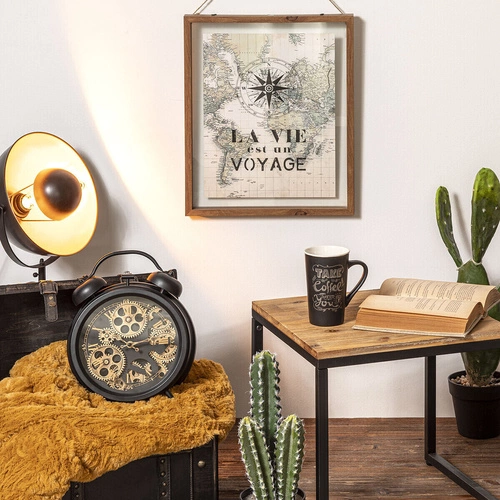 Zestaw 3 kwadratowych stolików kawowych Edena drewniano-metalowych loft do salonu Atmosphera