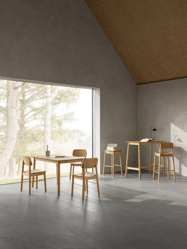 Stół barowy Barlow dąb naturalny prostokątny do kuchni i jadalni styl skandynawski Actona 120 cm