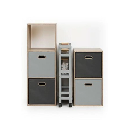 Colors 5five simply smart pojemny wózek na kółkach szary 3-poziomowy do kuchni lub łazienki