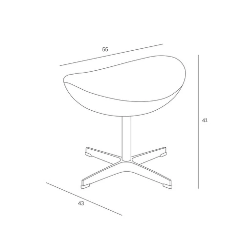 Fotel uszak Jajo z podnóżkiem szary kaszmir nowoczesny obrotowy do salonu i biura D2.DESIGN