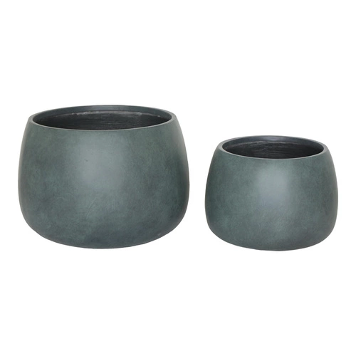 Zestaw 2 doniczek Stanbury szaro-zielone