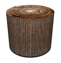 Pufa okrągła Walnut Intesi multikolor nowoczesna do salonu lub sypialni styl boho 40 cm